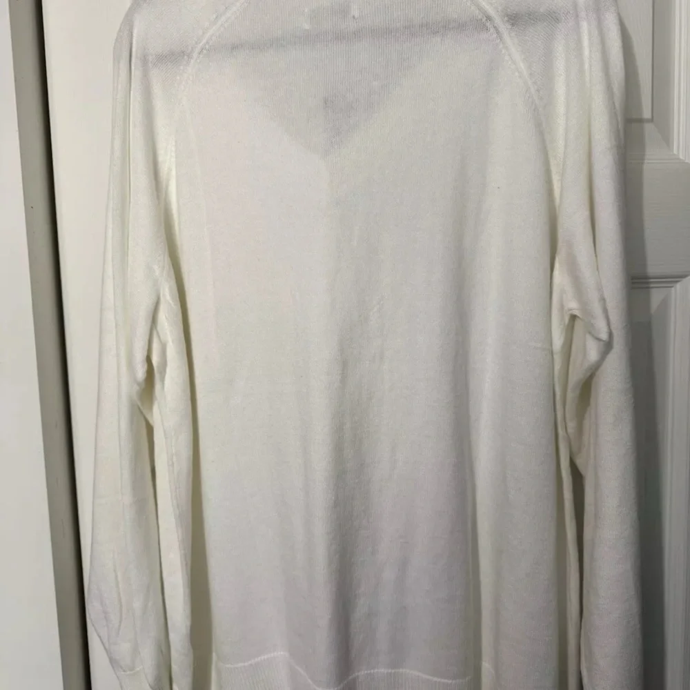Lucky Brand Ladies' V-Neck Sweater, Cream Marshmallow XL - Picture 3 of 4
